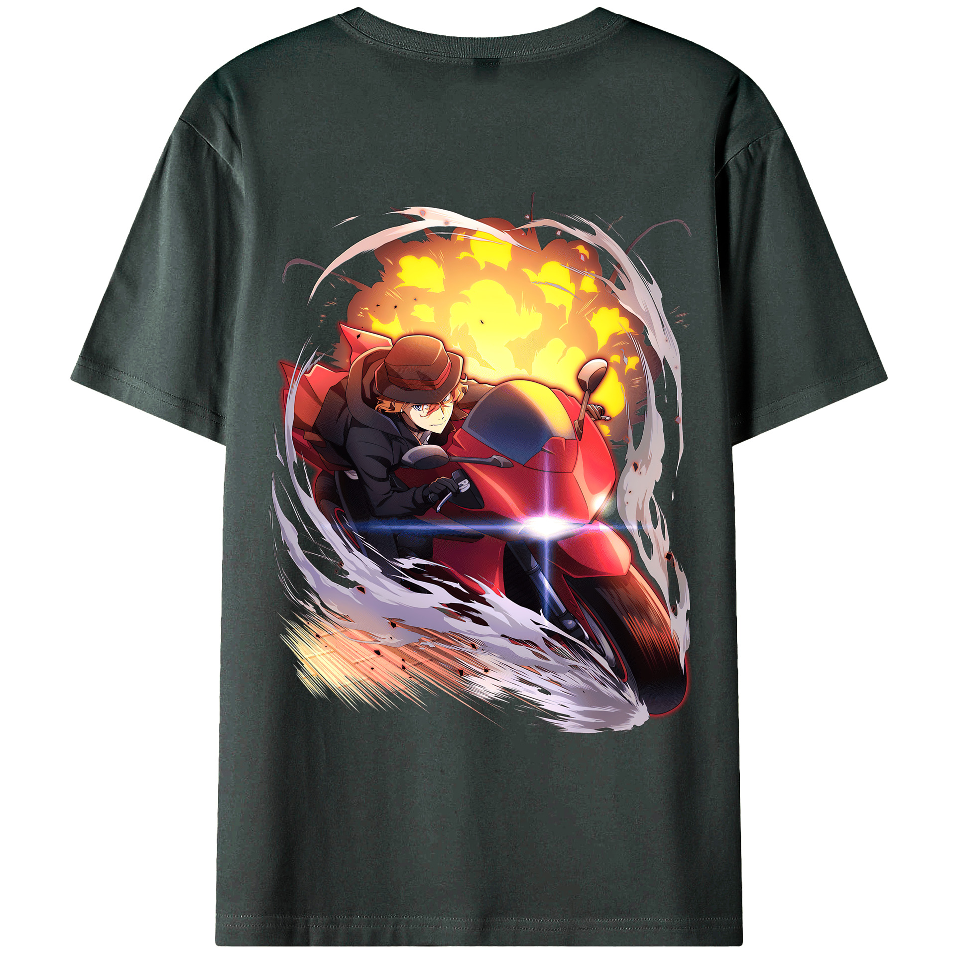 （画像用） 文豪ストレイドッグス Bungo Stray Dogs 綿100％ メンズ半袖Tシャツ（バックプリント） 通気性